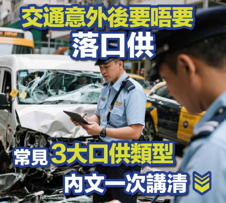 交通意外後要唔要落口供 常見3大口供類型一次講清