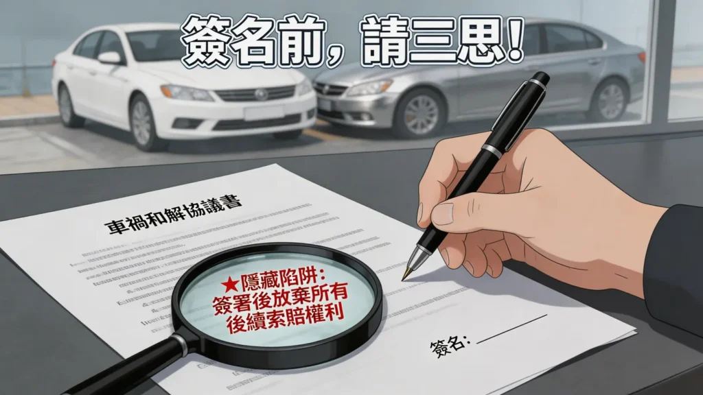 撞車私了可以慳錢又慳時？小心！和解書簽錯一個字，後患無窮！