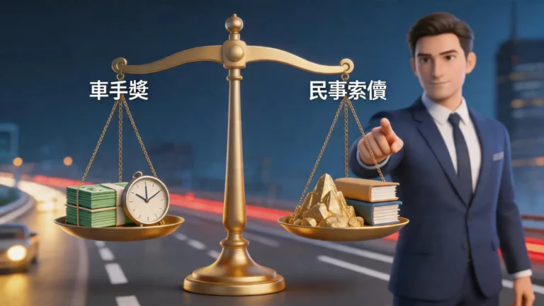 交通意外賠償：車手獎vs民事索償？律師5步拆解金額、時間、風險